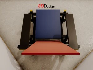 red and blue chair by gerrit thomas rietveld 3D Model