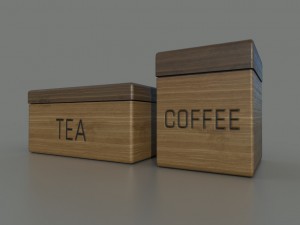 kitchen containers for coffee - tea - sugar - salt 3D मॉडल