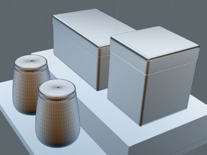 kitchen containers for coffee - tea - sugar - salt 3D मॉडल