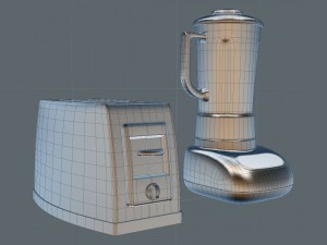 toaster and blender 3D 模型