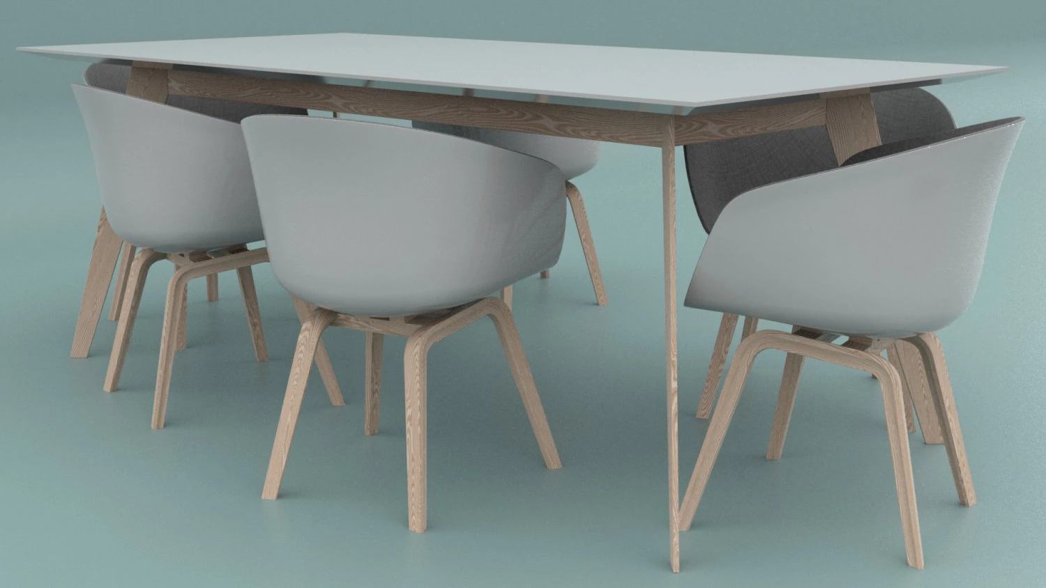 office table and chairs 3D Model .c4d .max .obj .3ds .fbx .stl .blend
