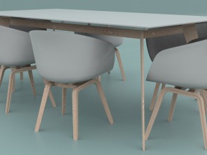 office table and chairs 3D Model