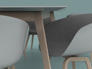 office table and chairs 3D 模型