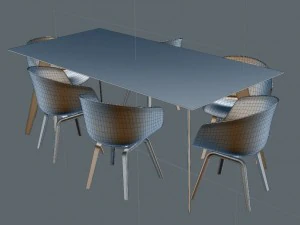office table and chairs 3D Model