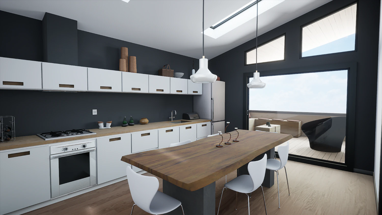 contemporary kitchen 3D Model .c4d .max .obj .3ds .fbx .stl .blend 