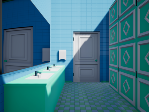 men and women restrooms Modelo 3D