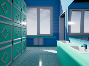 men and women restrooms 3D Model