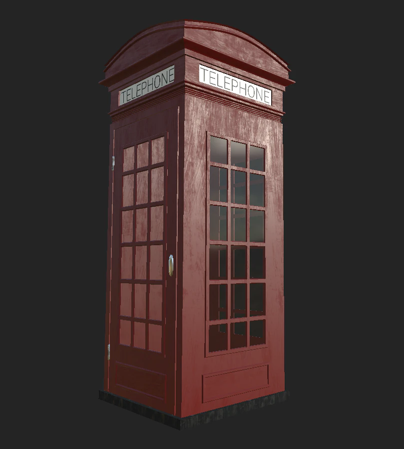cabina telefonica Modello 3D .c4d .max .obj .3ds .fbx .stl .blend 