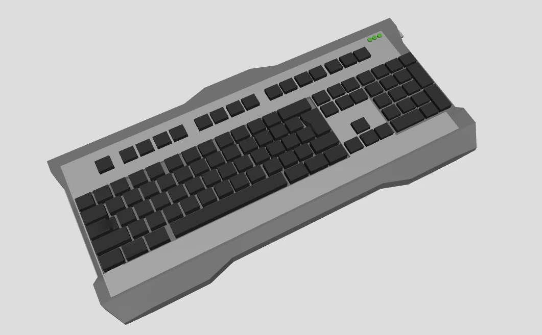 gaming keyboard 3D Model .c4d .max .obj .3ds .fbx .stl .blend 