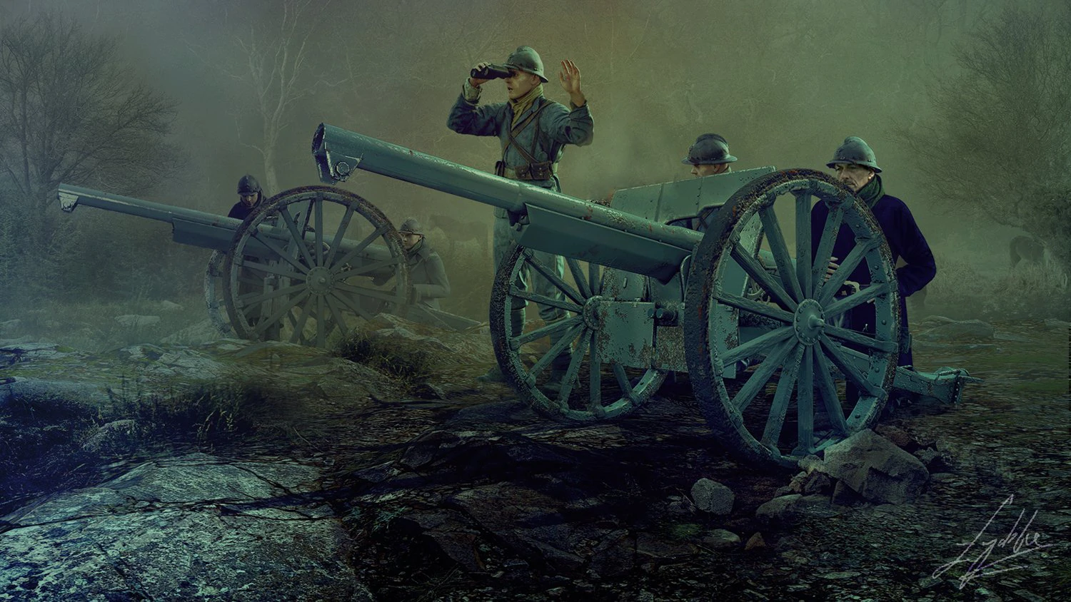 French Cannon based Canon de 75 mle 1897 3D Model .c4d .max .obj .3ds .fbx .stl .blend 
