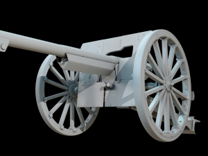 French Cannon based Canon de 75 mle 1897 Modelo 3D
