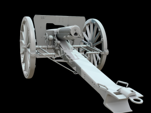 French Cannon based Canon de 75 mle 1897 Modelo 3D