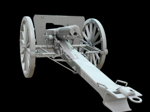 French Cannon based Canon de 75 mle 1897 3D Model
