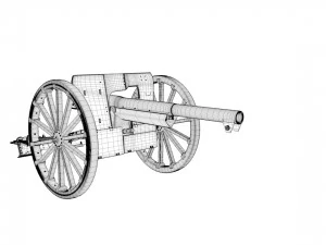 French Cannon based Canon de 75 mle 1897 3D Model