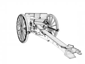 French Cannon based Canon de 75 mle 1897 3D Model