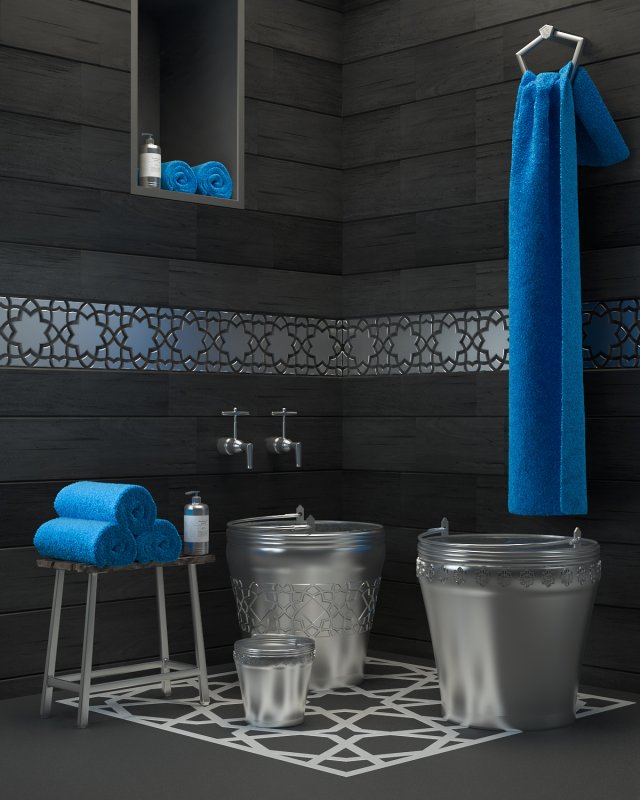 bathroom hammam elements 3D Model .c4d .max .obj .3ds .fbx .stl .blend 