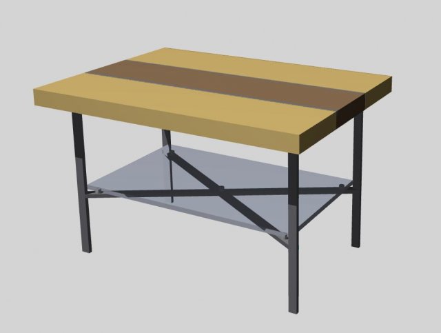 simple caffee table 3D Model .c4d .max .obj .3ds .fbx .stl .blend 