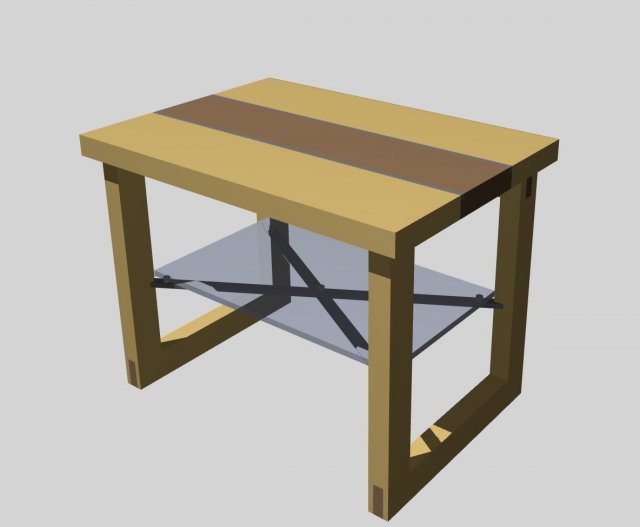 simple caffee table 3D Model .c4d .max .obj .3ds .fbx .stl .blend 