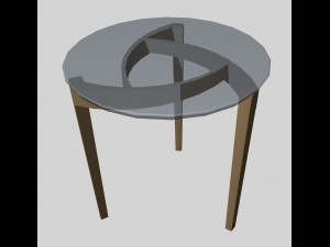 simple round caffe table 3D 模型