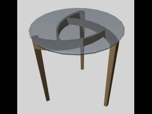 simple round caffe table 3D Model