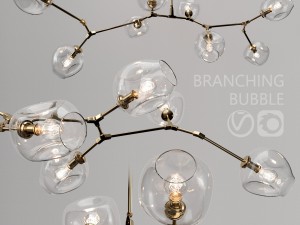 branching bubble 8 lamps by lindsey adelman clear-gold Modelo 3D