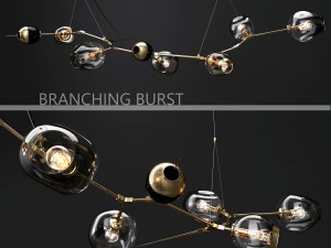branching burst 6 lamps by lindsey adelman dark-gold 3D Model