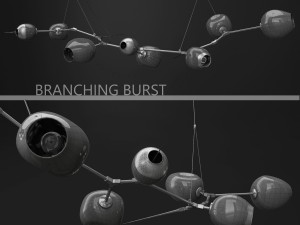 branching burst 6 lamps by lindsey adelman dark-gold 3D Model
