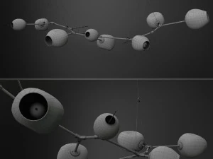 branching burst 6 lamps by lindsey adelman dark-gold 3D Model