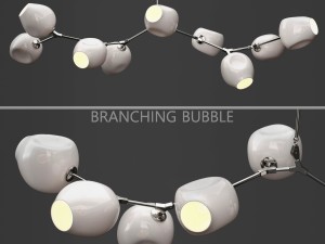 branching bubble 9 lamps by lindsey adelman milk silver Model 3D