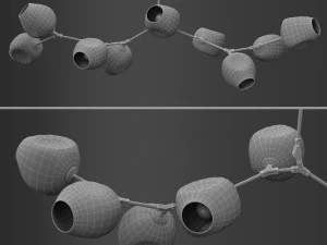 branching bubble 9 lamps by lindsey adelman milk silver 3D Model