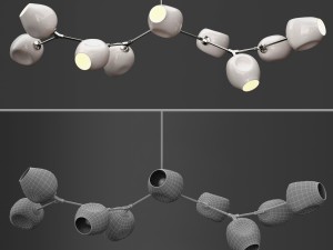 branching bubble 9 lamps by lindsey adelman milk silver Modelo 3D