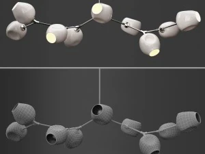 branching bubble 9 lamps by lindsey adelman milk silver 3D Model