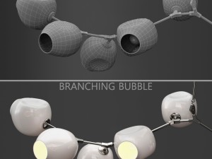 branching bubble 9 lamps by lindsey adelman milk silver Modelo 3D