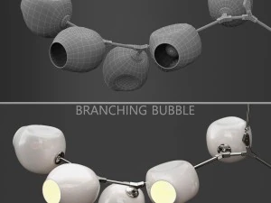 branching bubble 9 lamps by lindsey adelman milk silver 3D Model
