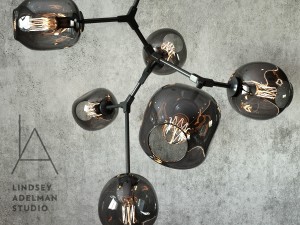 branching bubble 6 lamps by lindsey adelman dark black 3D Model