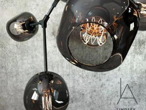 branching bubble 6 lamps by lindsey adelman dark black 3D Model