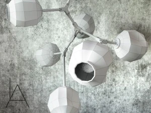 branching bubble 6 lamps by lindsey adelman dark black 3D Model