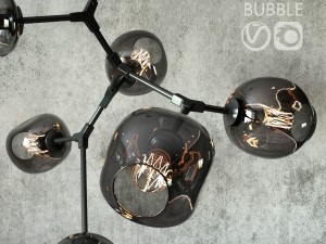 branching bubble 6 lamps by lindsey adelman dark black 3D 모델
