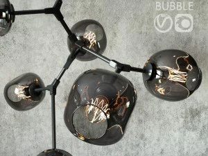 branching bubble 6 lamps by lindsey adelman dark black 3D Model