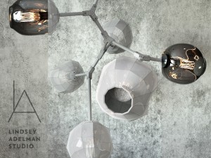 branching bubble 6 lamps by lindsey adelman dark black 3D 모델