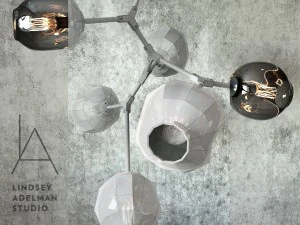 branching bubble 6 lamps by lindsey adelman dark black 3D Model