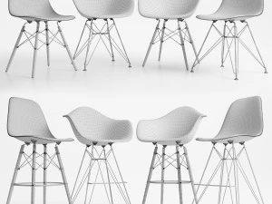 eames plastic side chairs 3D Model