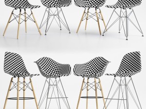 eames plastic side chairs Modèle 3D