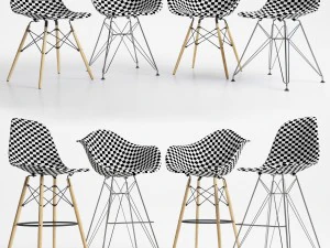 eames plastic side chairs 3D Model