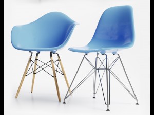 eames plastic side chairs Modèle 3D