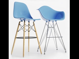 eames plastic side chairs Modèle 3D