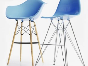 eames plastic side chairs 3D Model