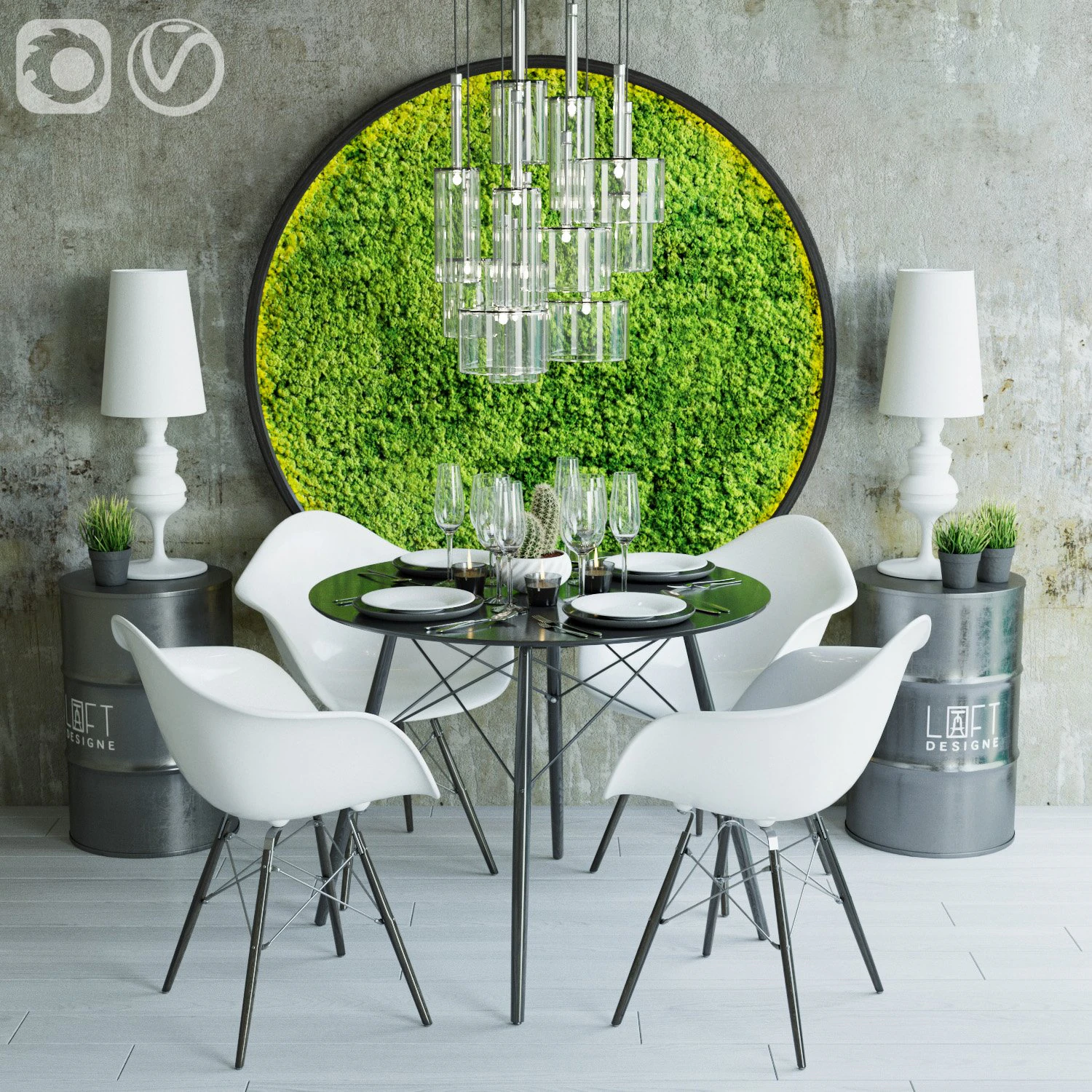 loft design set 3D Model .c4d .max .obj .3ds .fbx .stl .blend 