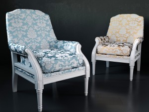 damask armchairs 3D-Modell
