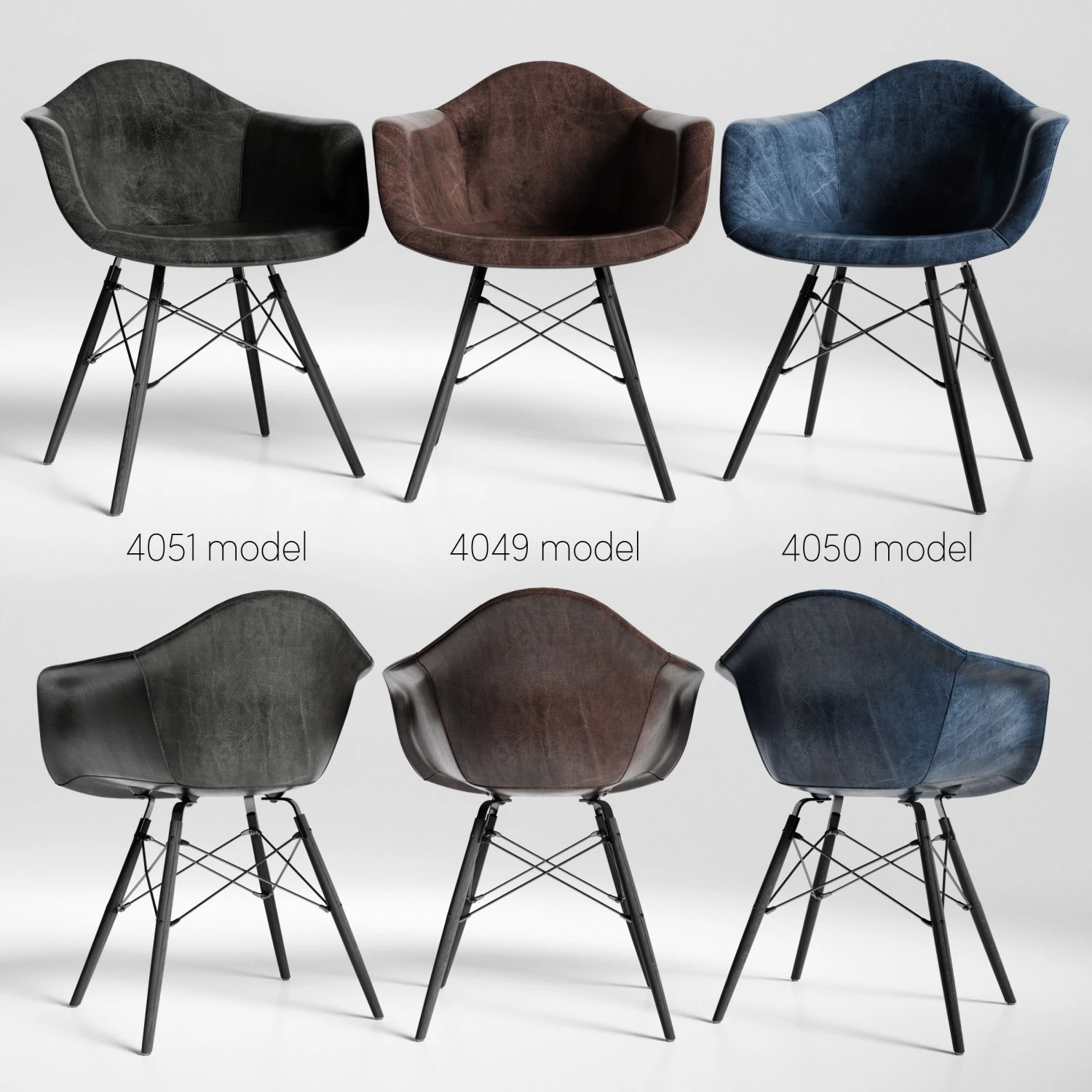leather chairs eames by loftdesigne 3D Model .c4d .max .obj .3ds .fbx .stl .blend